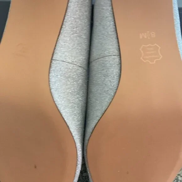 I. Miller Silver Sparkle Low Heeled Formal Prom Bridal Open Toe Shoes - Picture 8 of 10